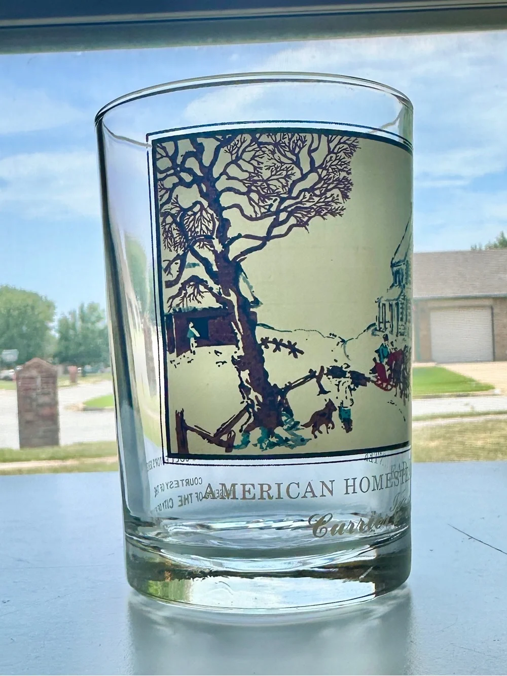 Currier & Ives vintage tumbler